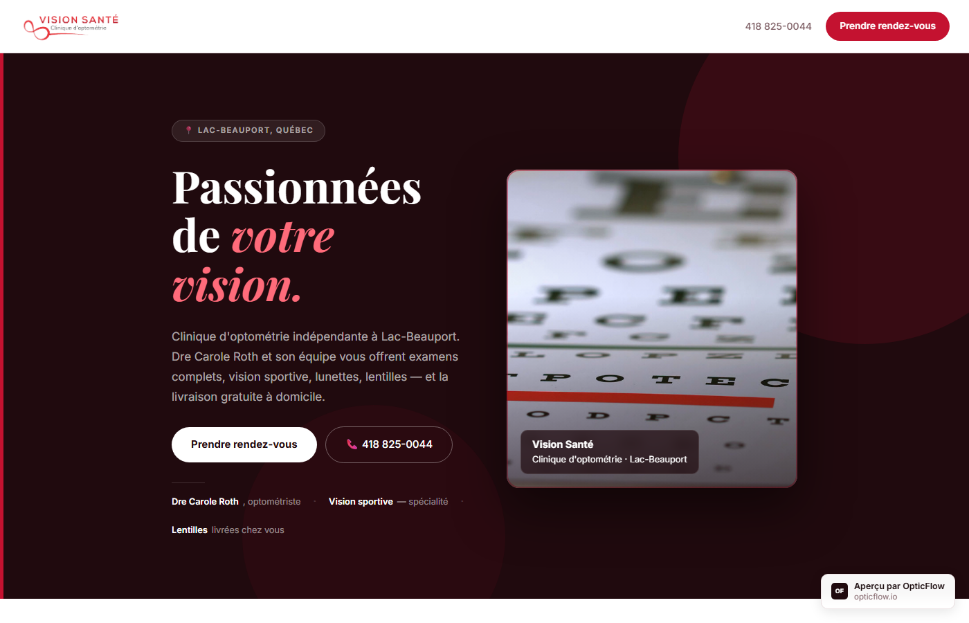 Vision Santé — aperçu site vitrine